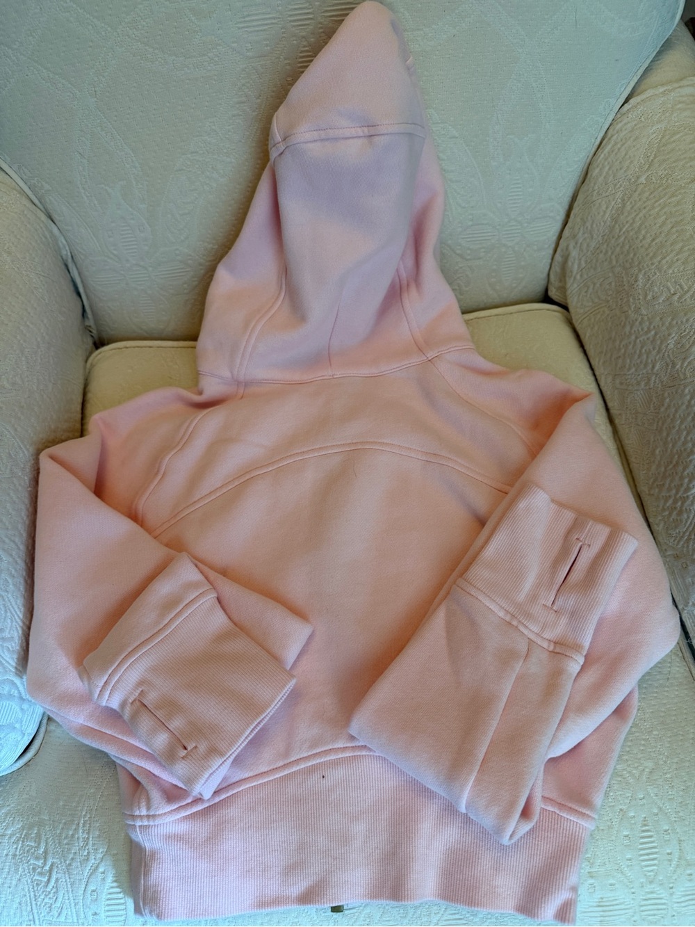 Lululemon Cropped Scuba Light Pink Hooded Zip Jacket - Picture 3 of 5